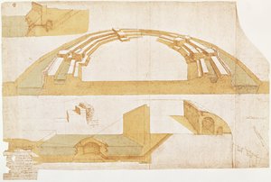 Étude pour une forteresse sur un plan polygonal avec un double fossé, fol. 116r du Codex Atlanticus, 1504-8